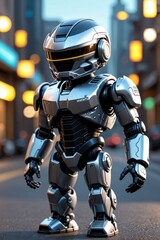 Fototapeta premium Robot en la ciudad