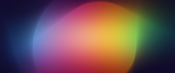 Noisy green, purple, yellow and blue spectrum abstract background. Colorful gradient. Holographic blurred grainy gradient banner background texture