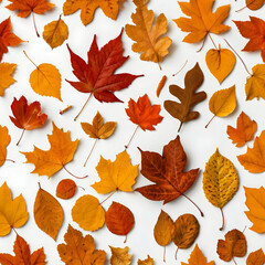 Autumn leaves in bright orange and yellow
