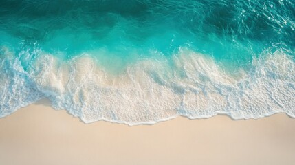 Azure Waves Crashing on a Pristine Beach