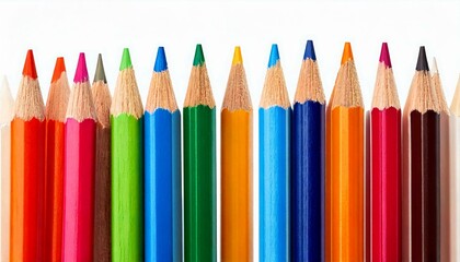 Set of colorful pencil isolated on a white background.