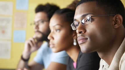 Obraz premium Diverse Team Collaborates in Meeting to Analyze Customer Insights and Strategies for Improved Engagement and Business Growth in Modern Workplace