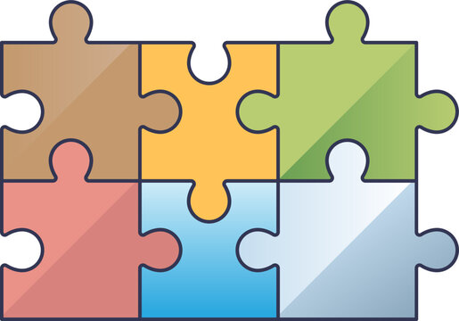 Colorful interlocking puzzle pieces symbolizing connection and teamwork.