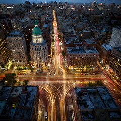 bustling city intersections