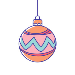Decorative bauble vector art,  flat illustration Decorative bauble icon