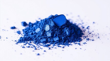 Vivid Blue Pigment: A Captivating Close-Up of Crushed Color