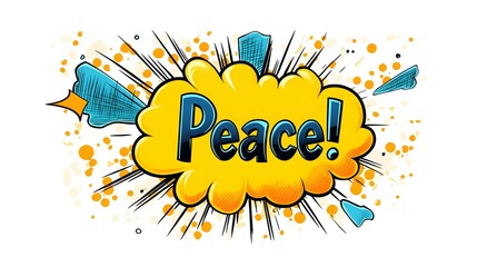 Peace comic pop art illustration