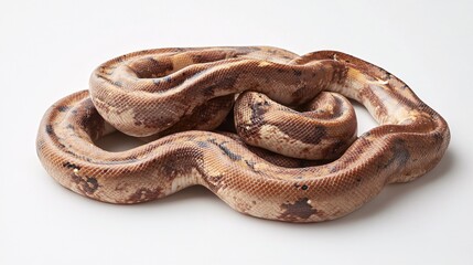 Obraz premium Captivating Close-Up: A Serpentine Beauty in Caramel and Tan. Explore the Intricate Scales and Coiled Grace of this Exotic Reptile in Nature's Embrace.