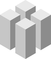 Cube logo, geometric vector design. Box logotype company, trendy tech emblem in pixel style.