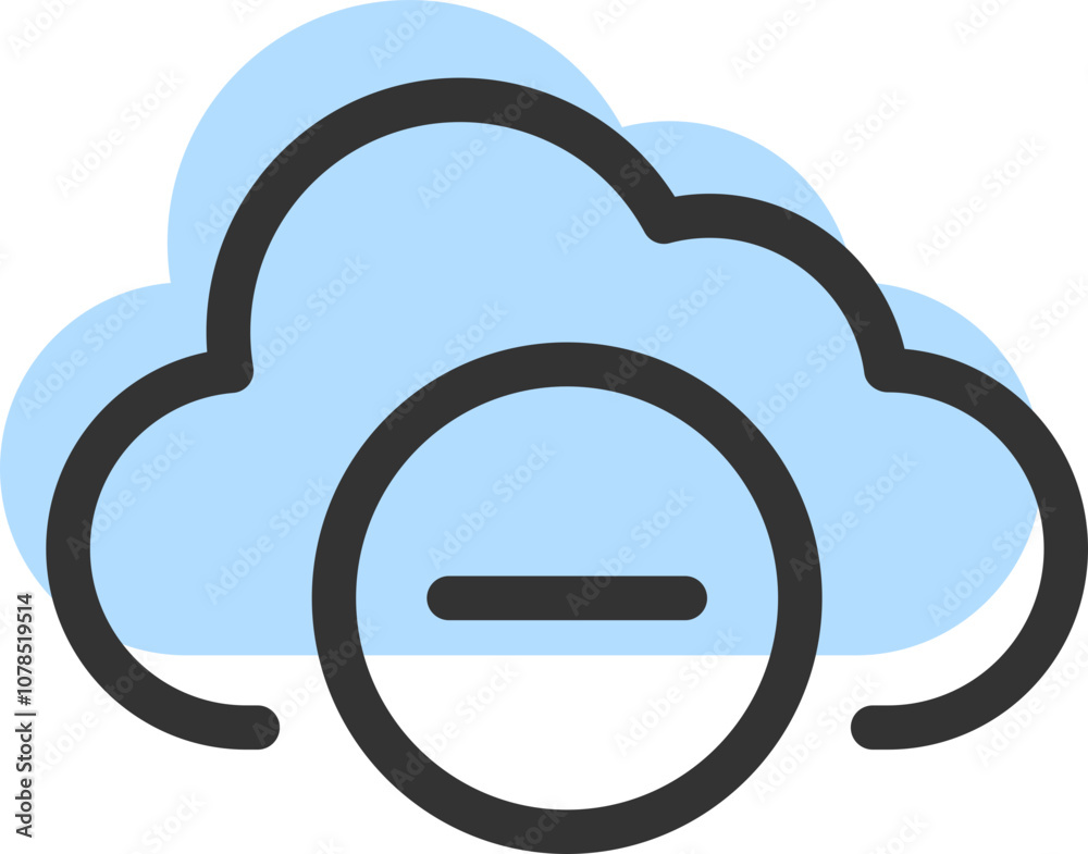 Poster cloud storage and data transfer vector icon. computing service and network related line icons. datab