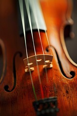 Fototapeta premium Slowmotion video of violin strings vibrating as theyre played AI generated illustration