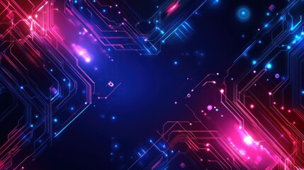 Abstract background digital neon technology gaming cyberpunk style wallpaper AI generated image