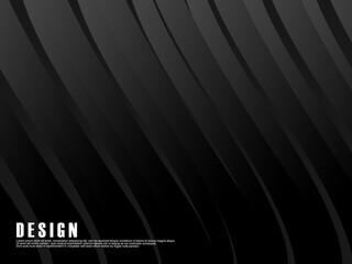 Gray gradient curved lines on dark background. Minimalist design. Cover design templates, business brochure layouts, wallpapers, etc.