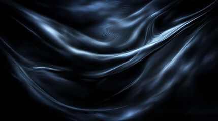 Abstract Dark Wave Pattern with Luminous Blue Highlights - Modern Digital Art Background