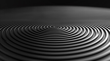 Abstract Concentric Circle Pattern - Modern Minimalist Black and White Design with Hypnotic Effect