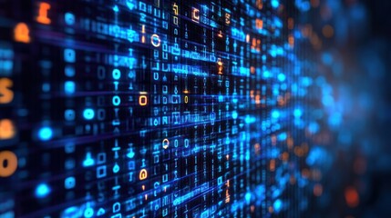 Digital network line cyberspace wave code data energy abstract background wallpaper AI generated image