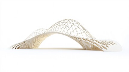 Abstract Architectural Design: A Parametric Bridge Structure - Modern Engineering and Futuristic Construction