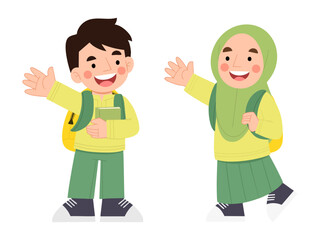 Illustration of happy Muslim children