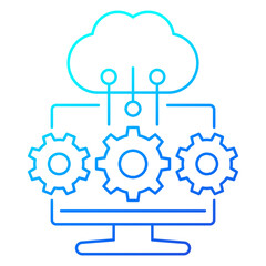 cloud computing service line icon