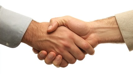 Business professionals shaking hands after finalizing a contract agreement