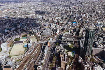Obraz premium Osaka Aerial View in Japan