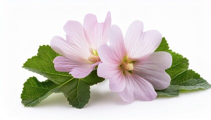 marshmallow althaea officinalis flower isolated on white background