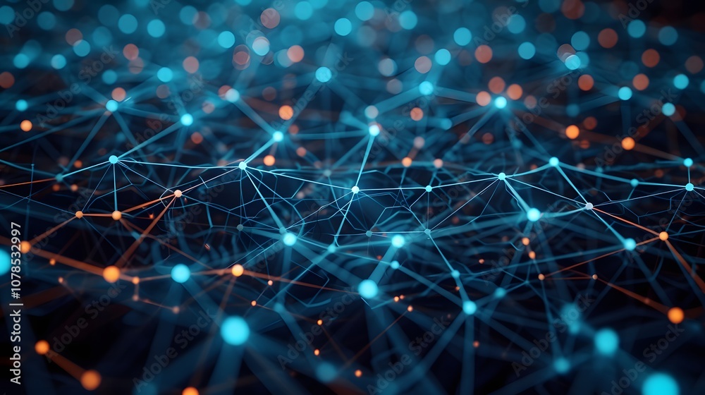 Poster the intricate pattern of interconnected network nodes in an abstract technologythemed display ai gen
