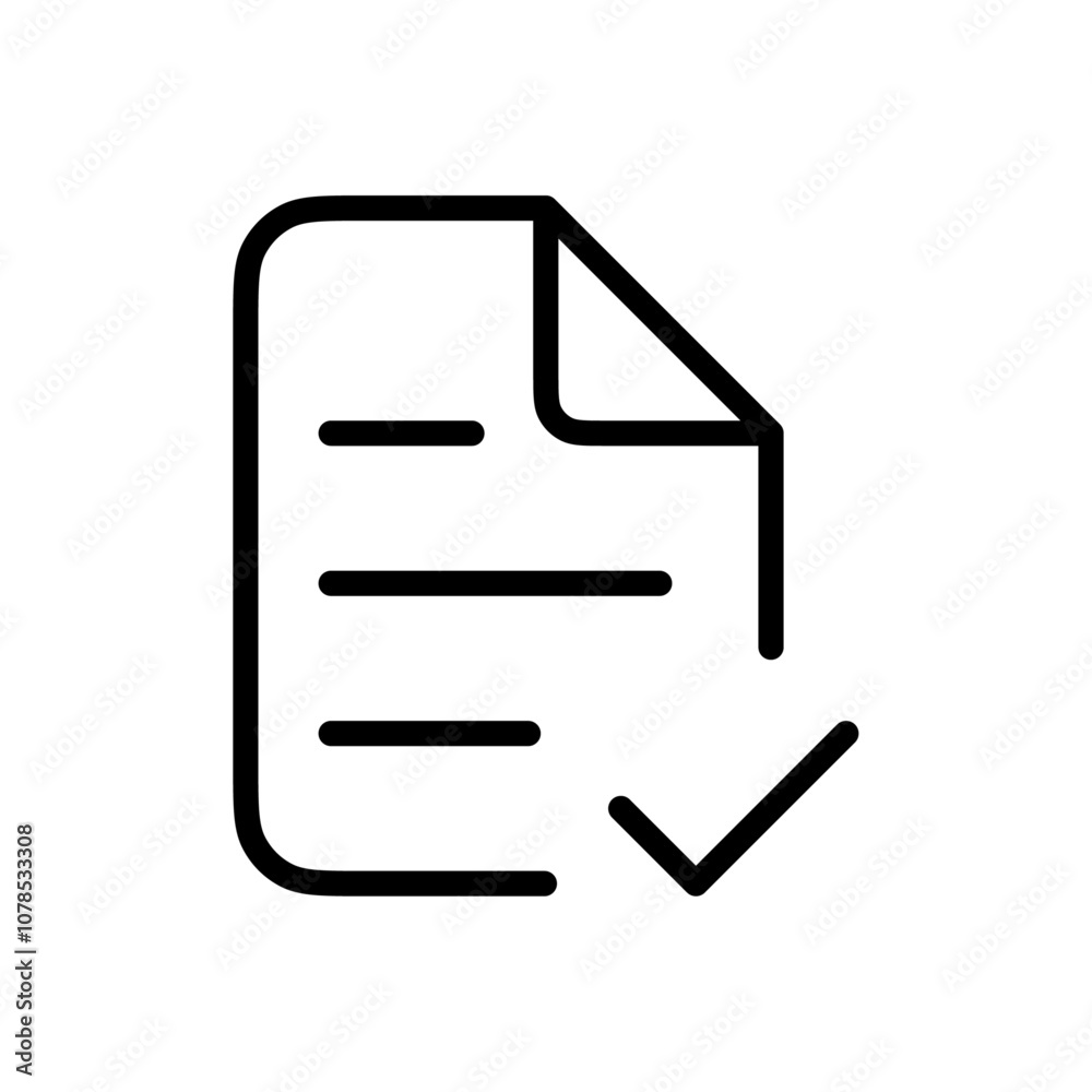 Poster Accept document icon Outline vector for web ui