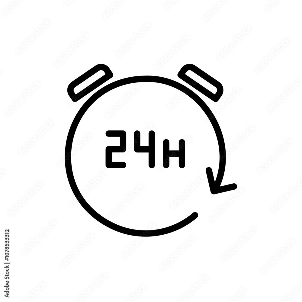 Aufkleber 24 hours icon Outline vector for web ui