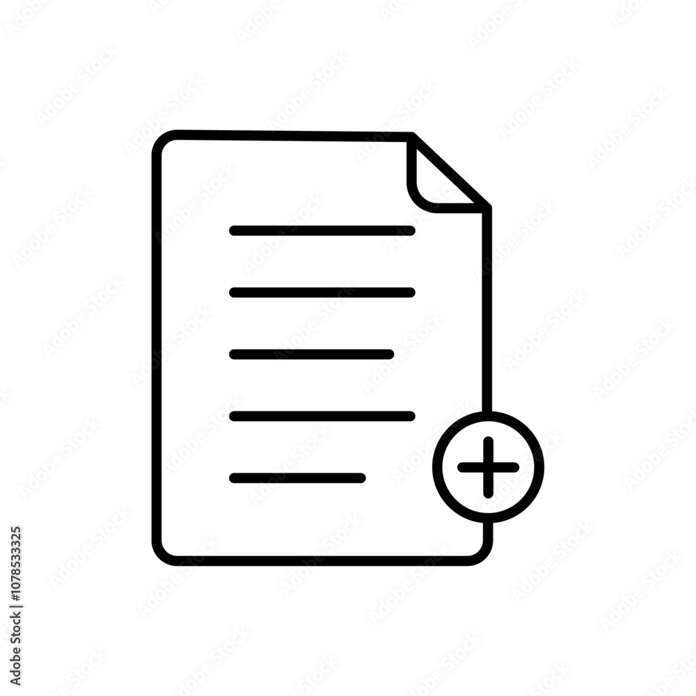 Poster Add document icon Outline vector for web ui