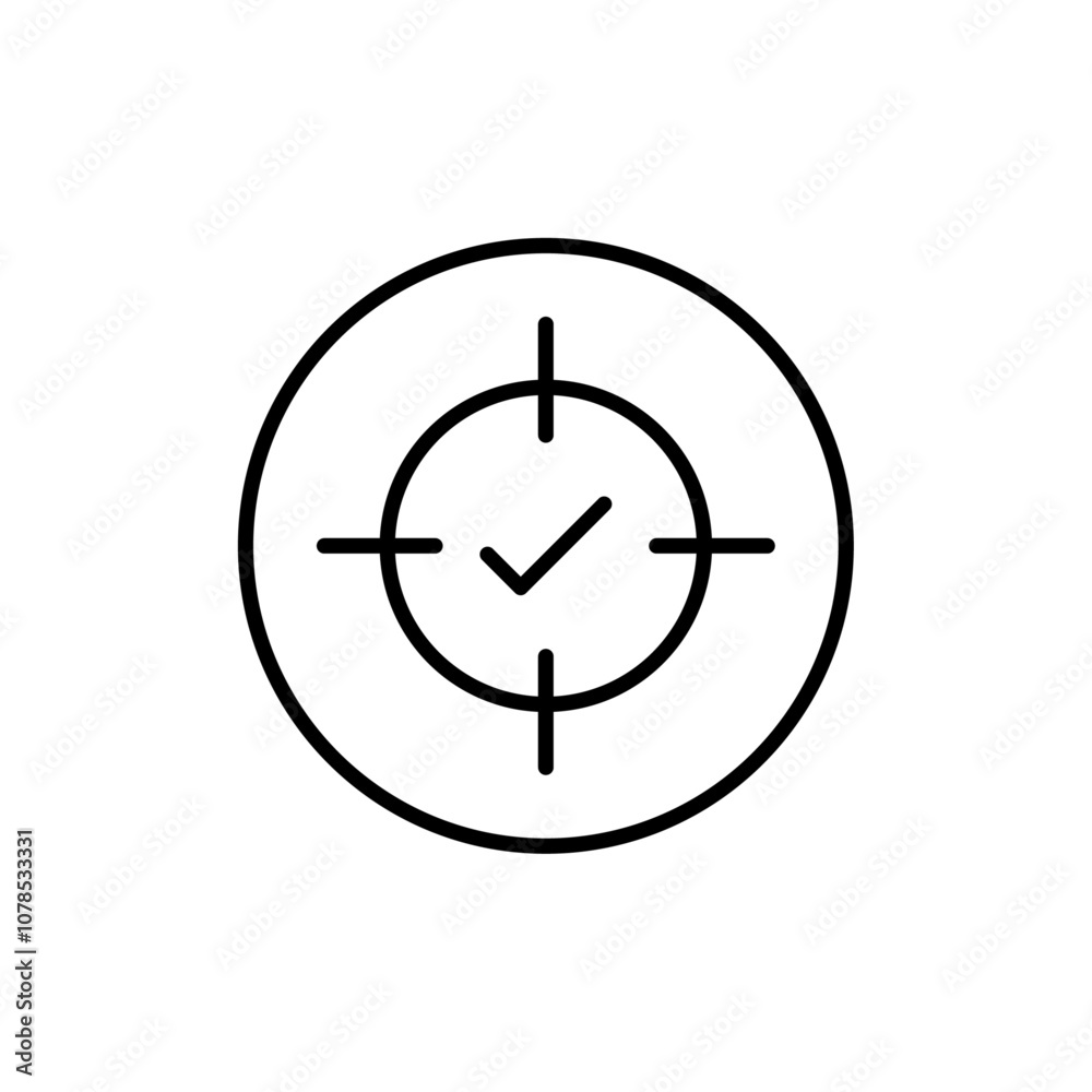 Poster accuracy icon outline vector for web ui