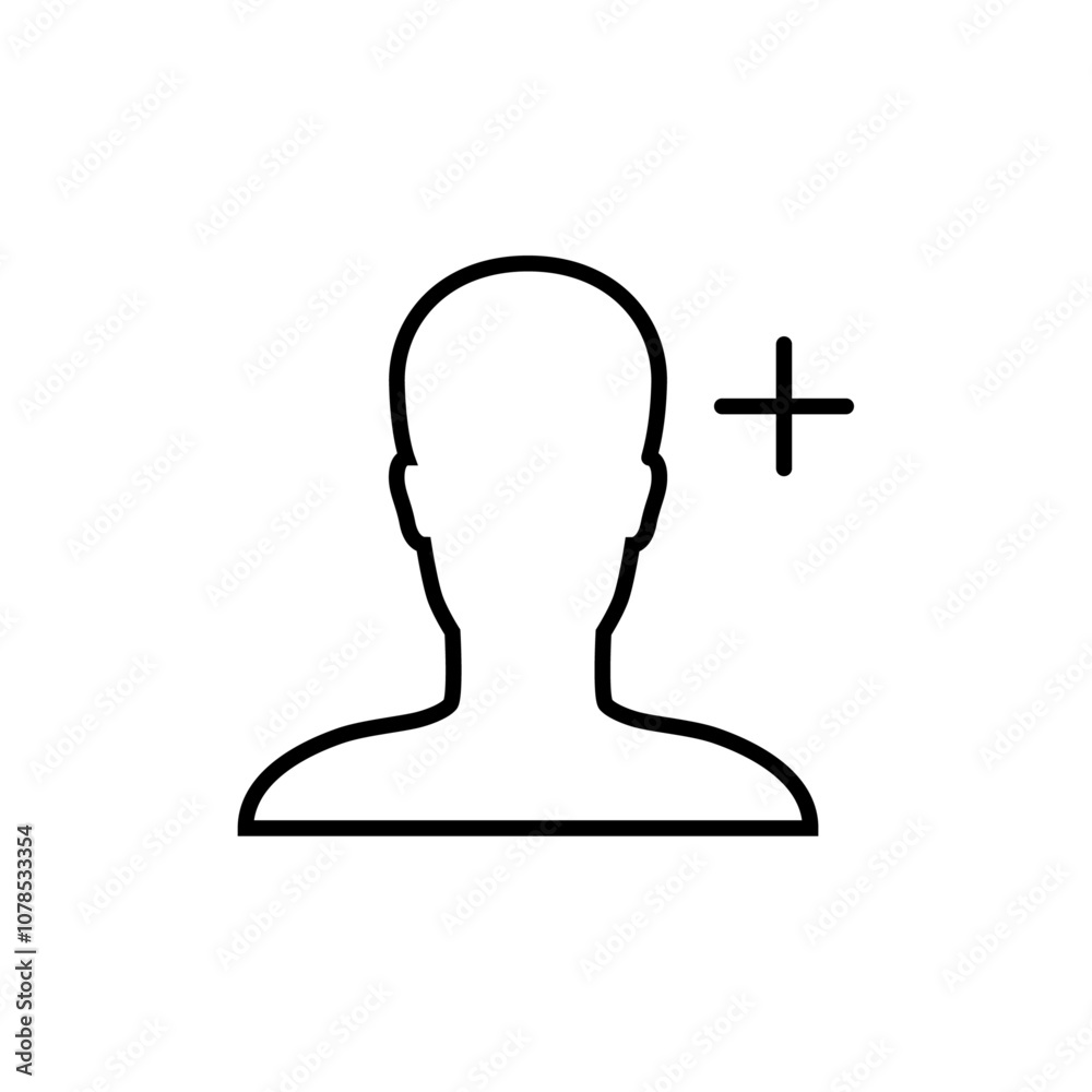 Poster Add user icon Outline vector for web ui