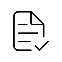 Accept document icon Outline vector for web ui