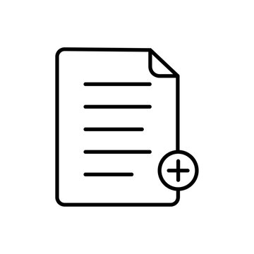 recommend clip art: Add document icon Outline vector for web ui