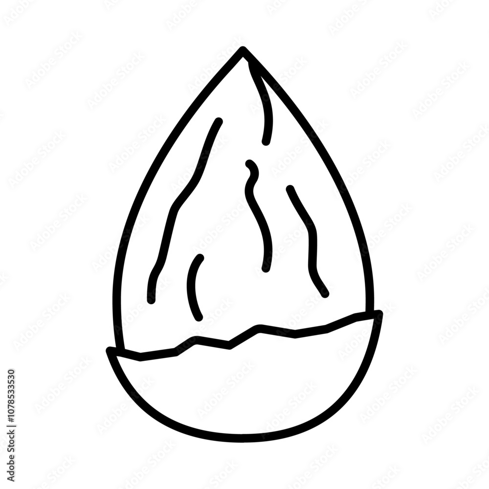 Poster almond icon outline vector for web ui