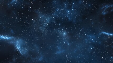 Fototapeta premium A dark blue space background with twinkling stars and nebulae.