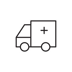 Ambulance icon Outline vector for web ui