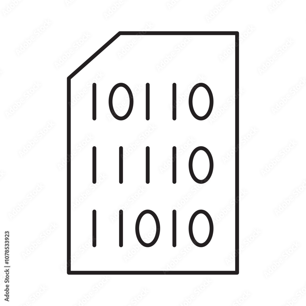 Poster Binary code icon Outline vector for web ui