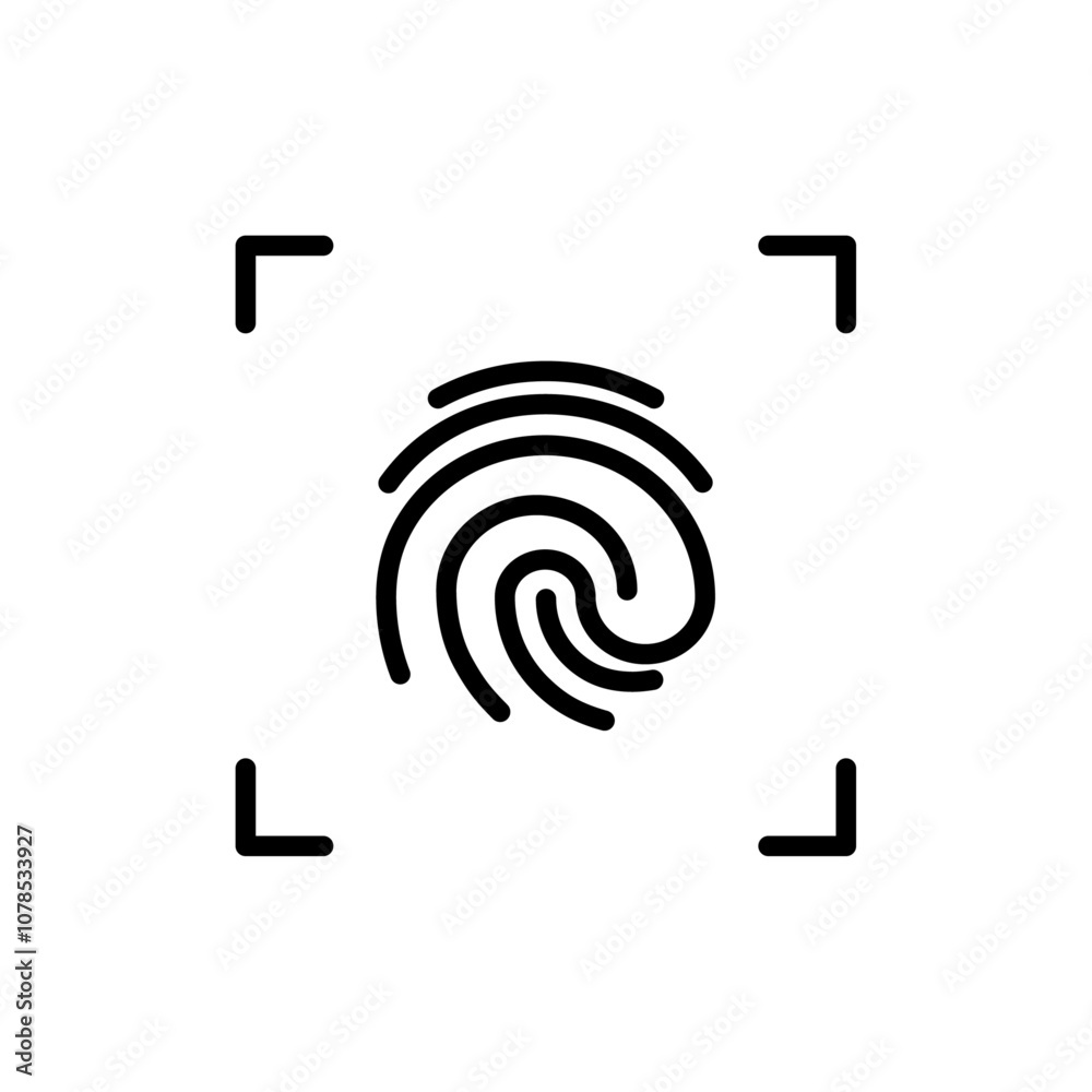 Aufkleber Biometric security icon Outline vector for web ui