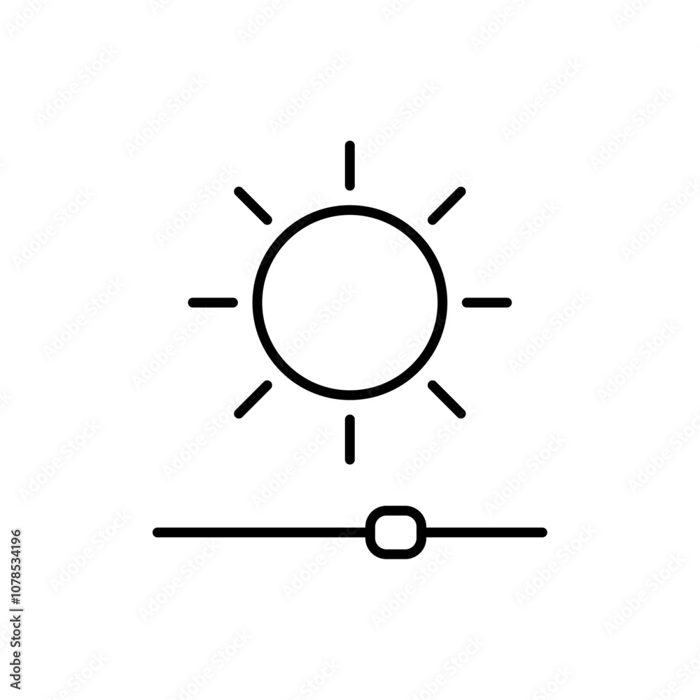 Aufkleber Brightness icon Outline vector for web ui