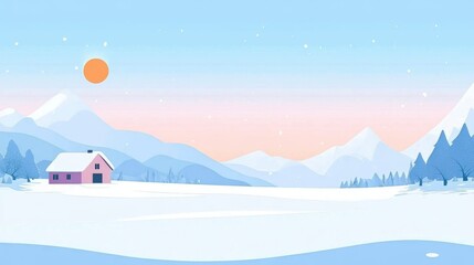 Beautiful winter outdoor illustration