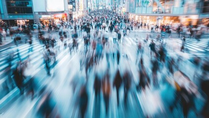 Obraz premium Blurred Motion of a Busy City Street