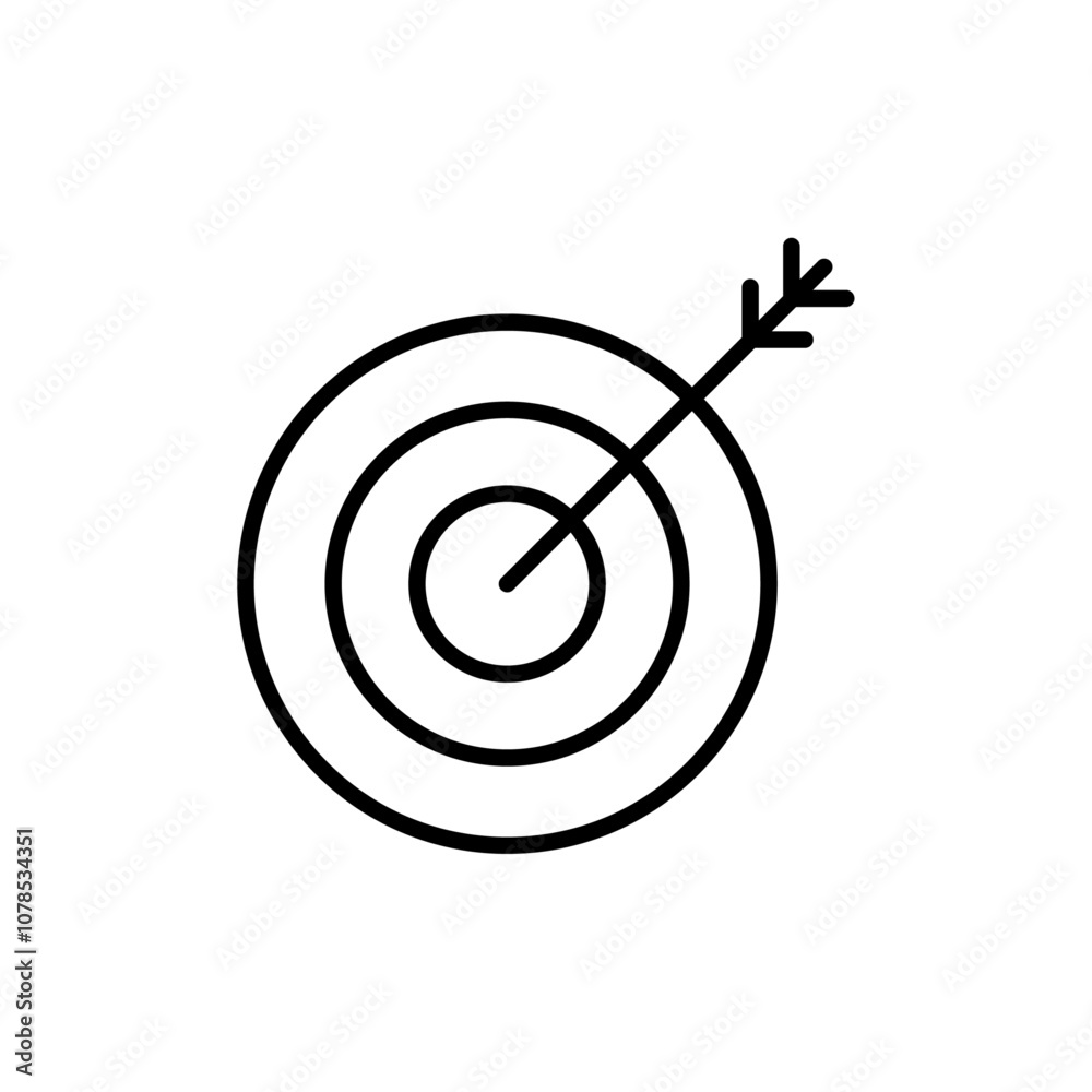 Aufkleber Bullseye icon Outline vector for web ui