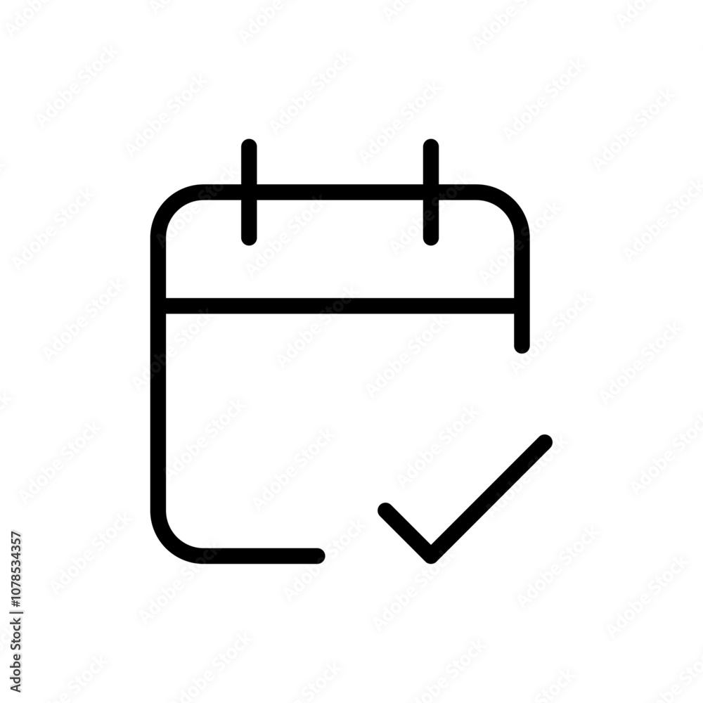 Poster Calendar check icon Outline vector for web ui