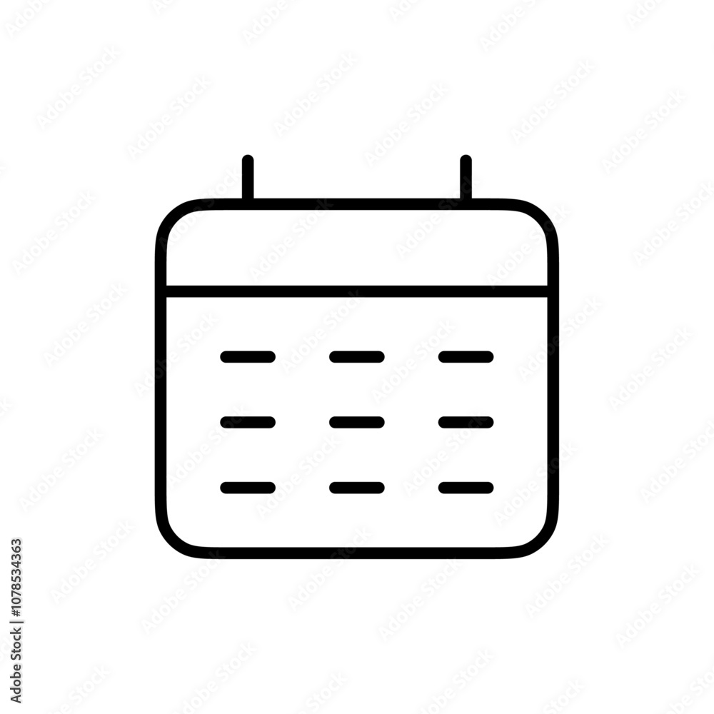 Poster calendar icon outline vector for web ui