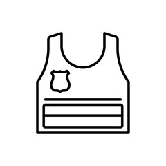 Bullet proof vest Outline vector for web ui