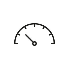 Speedometer line icon on transparent background. Speed indicator symbol illustration.