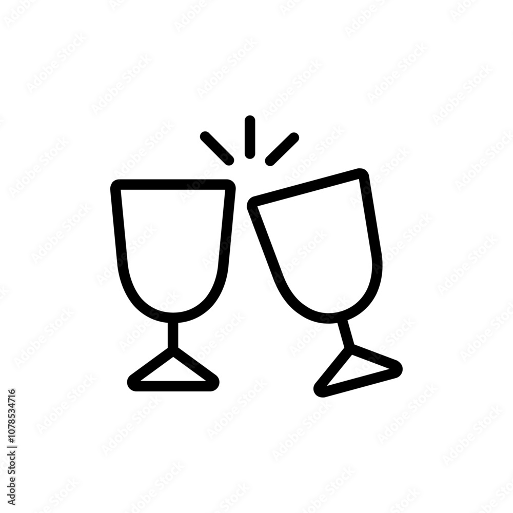 Poster Clinking glasses icon Outline vector for web ui