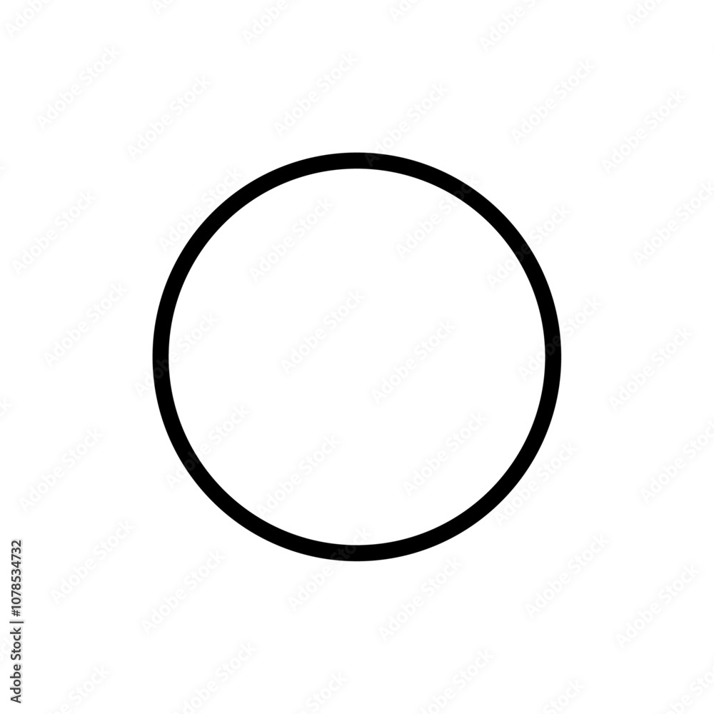 Poster circle icon outline vector for web ui