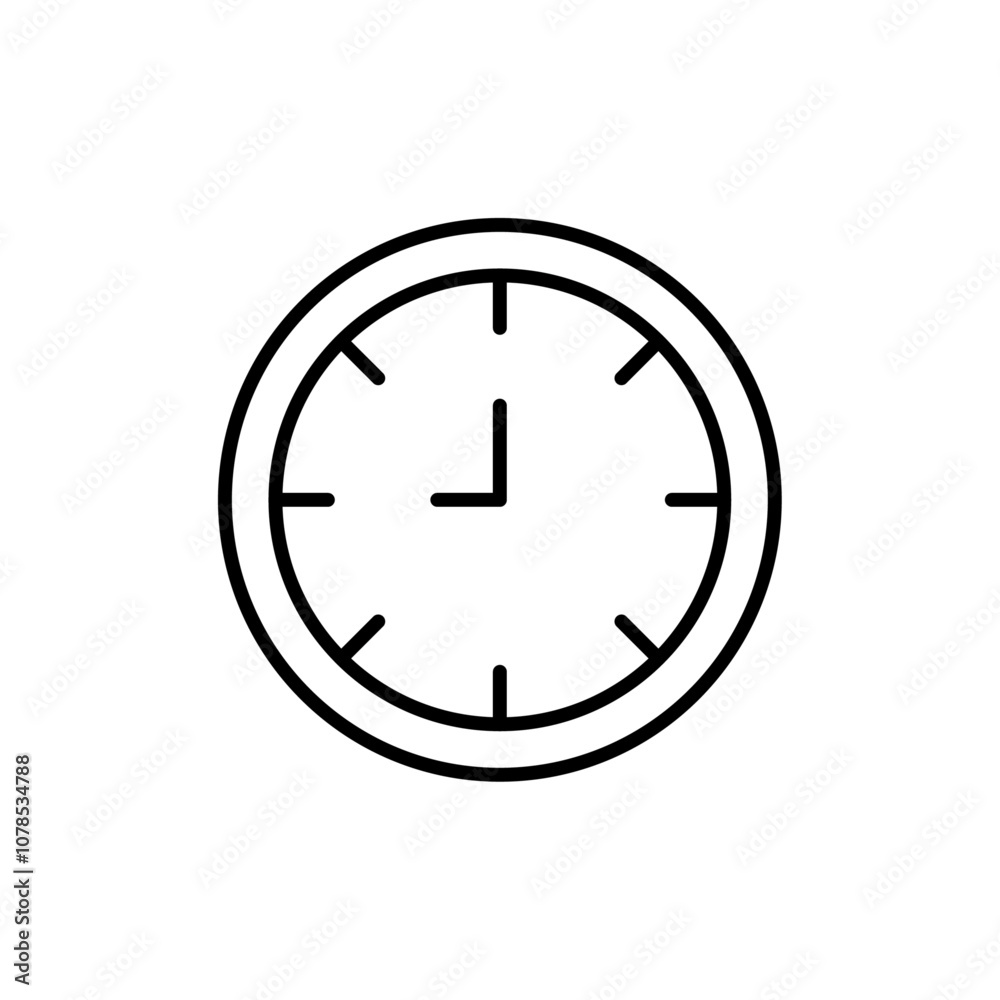 Aufkleber Clock icon Outline vector for web ui